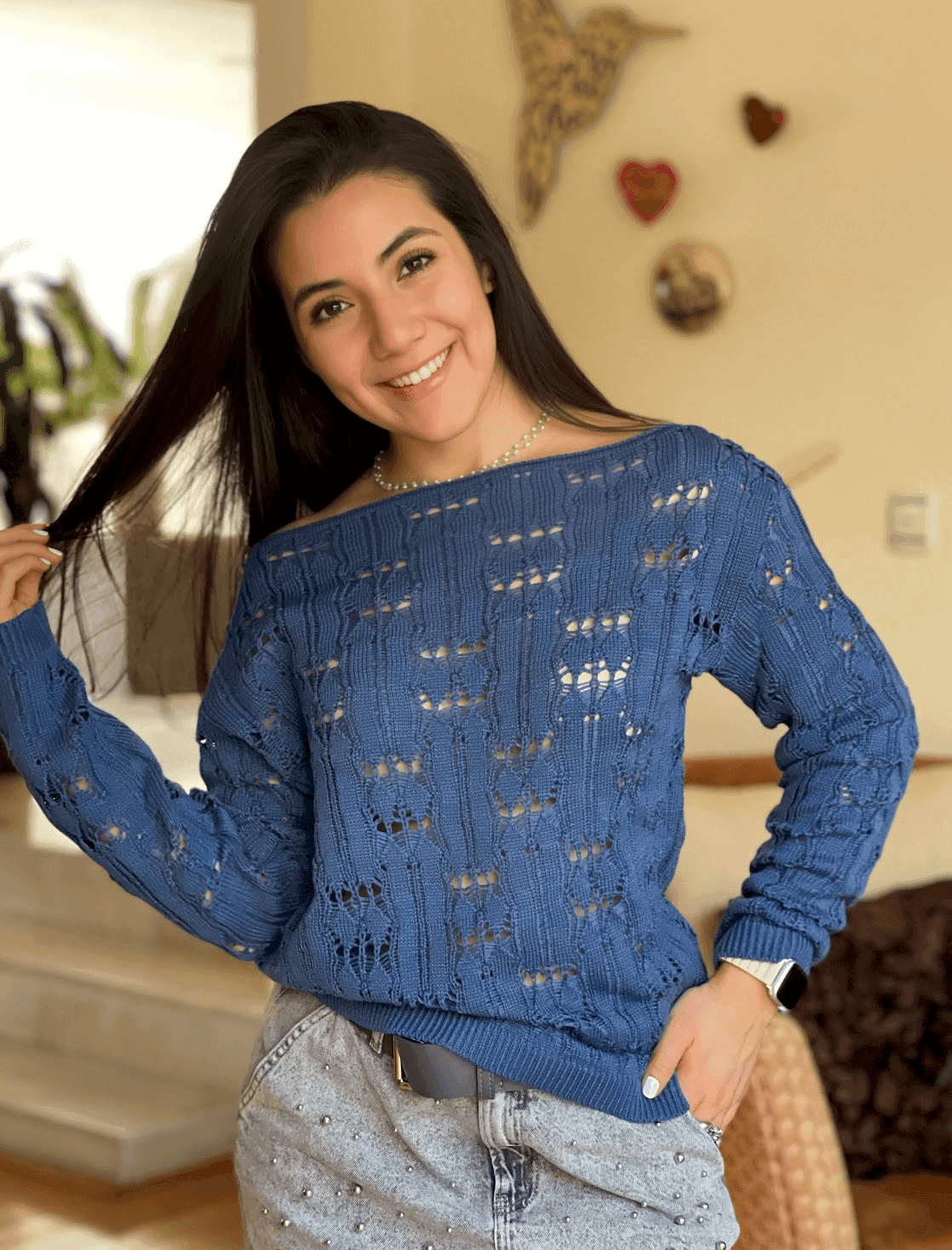 Sueter ojal calado 3 4