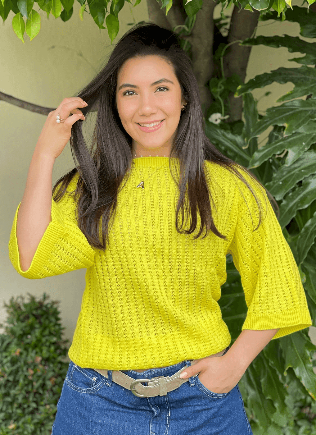 Sueter ojal manga cuadro