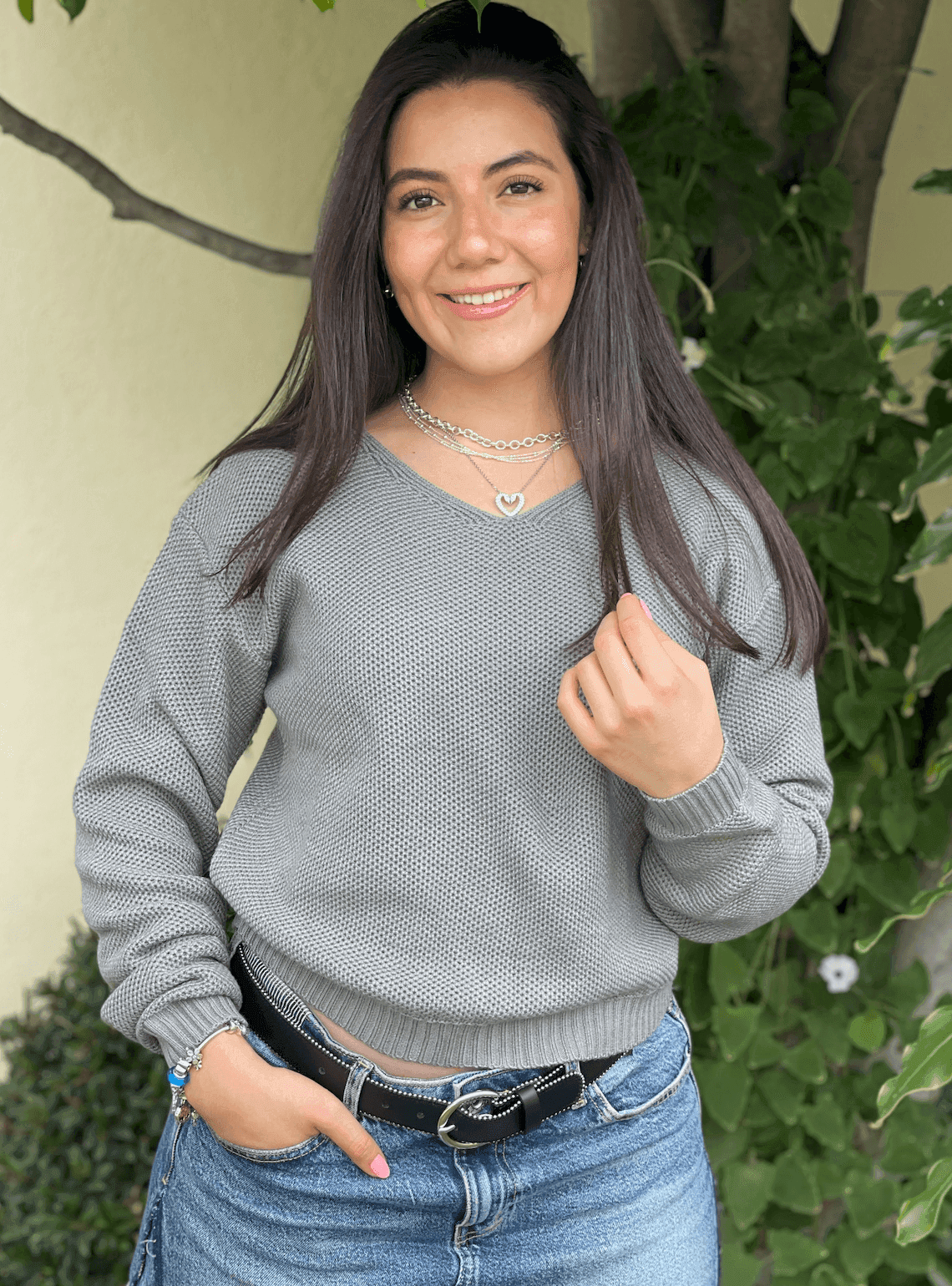 Sueter cuello V panal 15