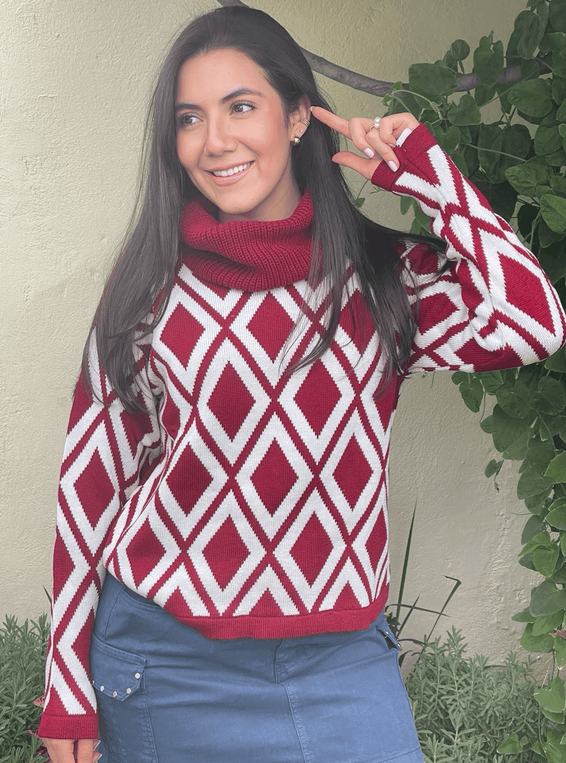 Sueter doble rombo cuello caido 5