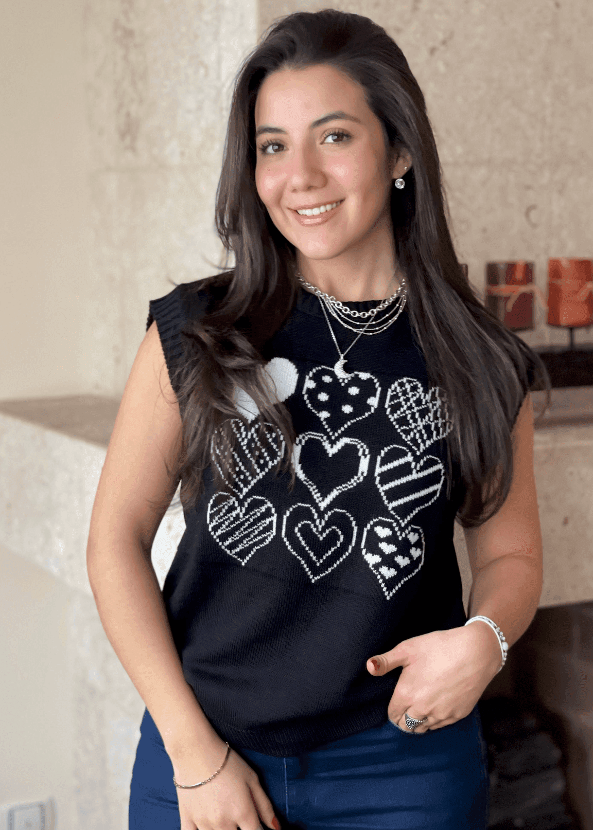 Chaleco tablero corazones - Imagen 1