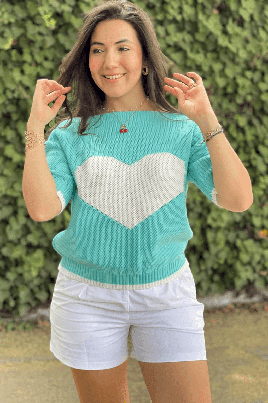 Blusa manga corta con corazon 5