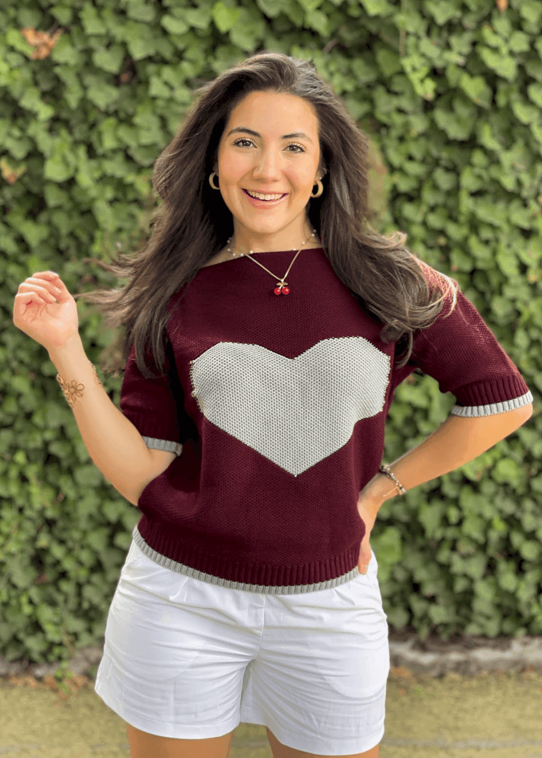 Blusa manga corta con corazon 8