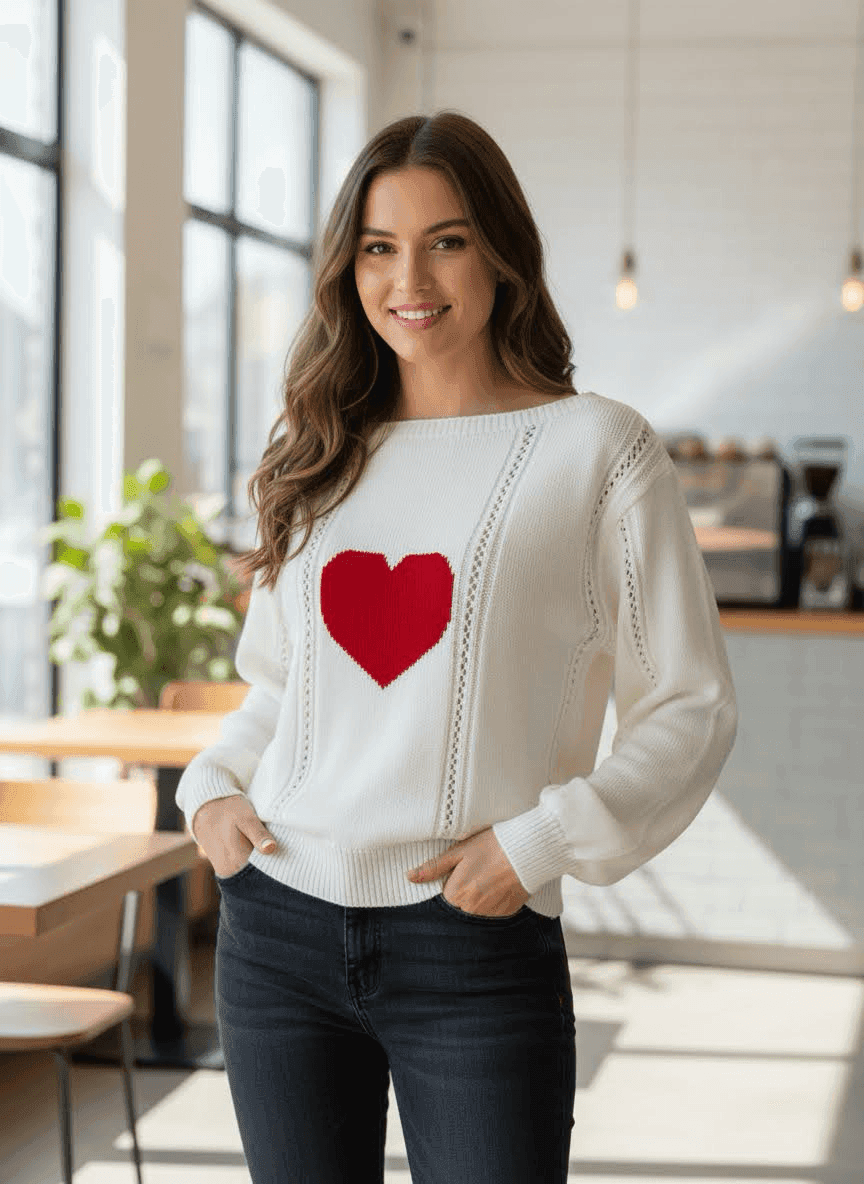 Sueter ojal corazon liso - Imagen 1