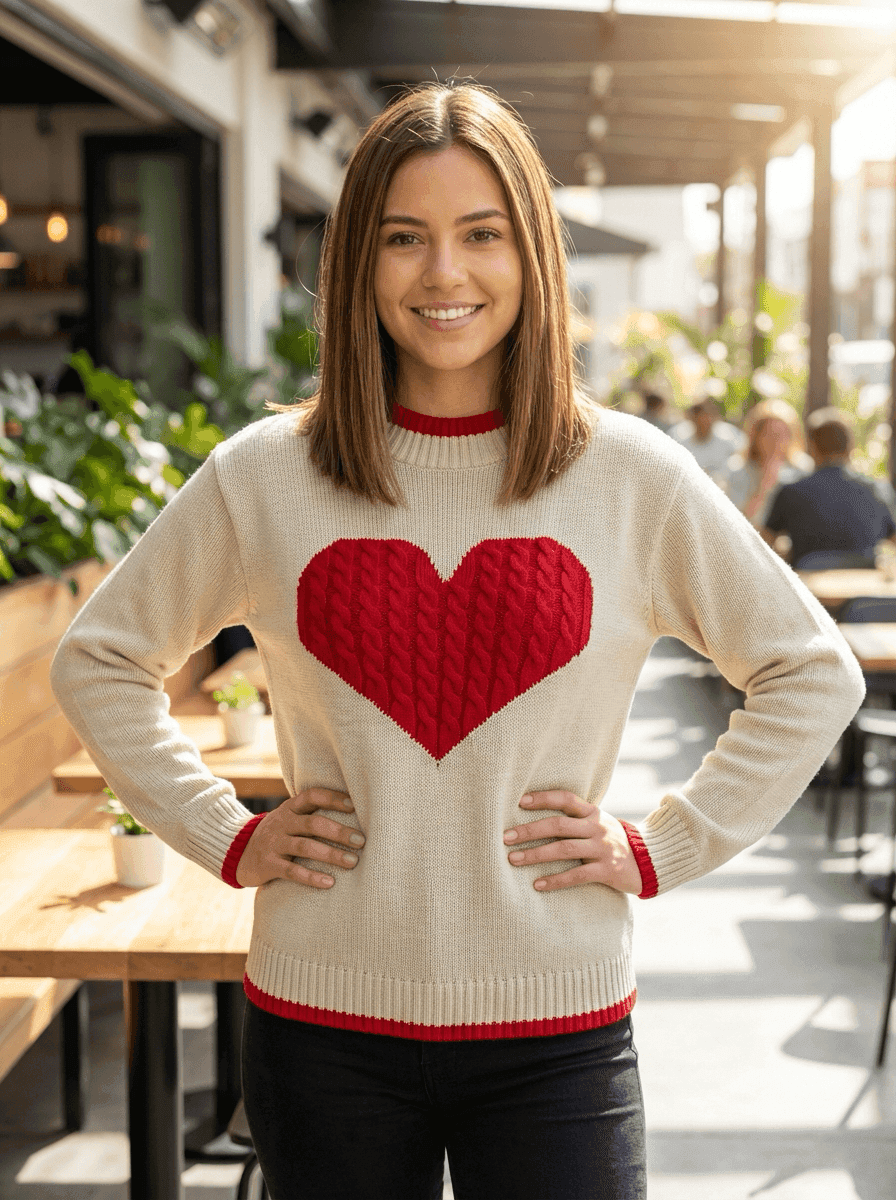 Sueter liso con corazon trenza 2