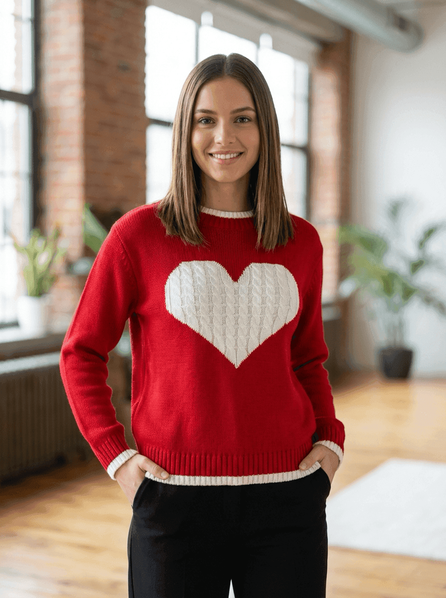 Sueter liso con corazon trenza 3